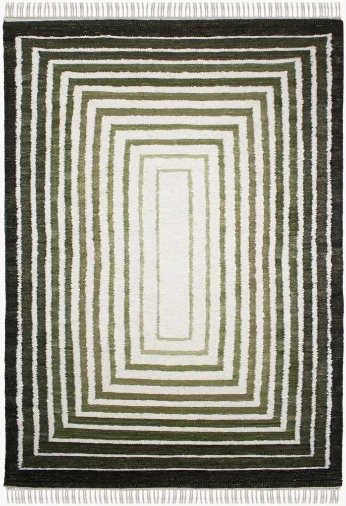 Tapete de lã bouclé artesanal de tecelagem plana Frame