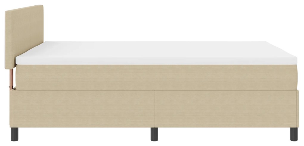 Cama Box Spring com Colchão Verde Claro Cinza 140x200 cm Tecido de Vel