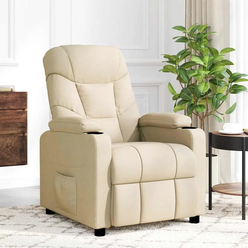 Poltrona de massagens tecido cor creme