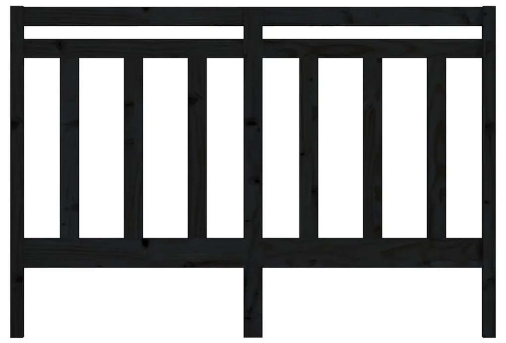 Cabeceira de cama 126x4x100 cm pinho maciço preto