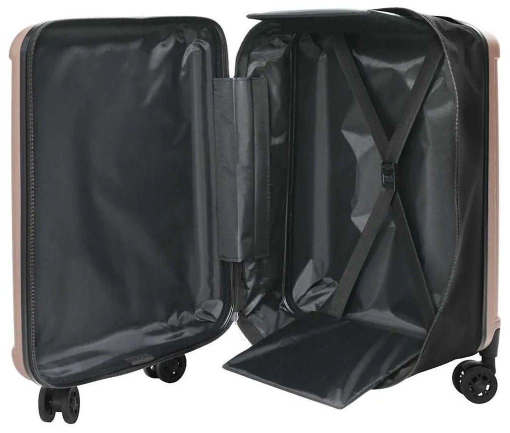 Mala Dobrável Casco Duro 24'' Rosa Dourada 43x27x66 cm ABS