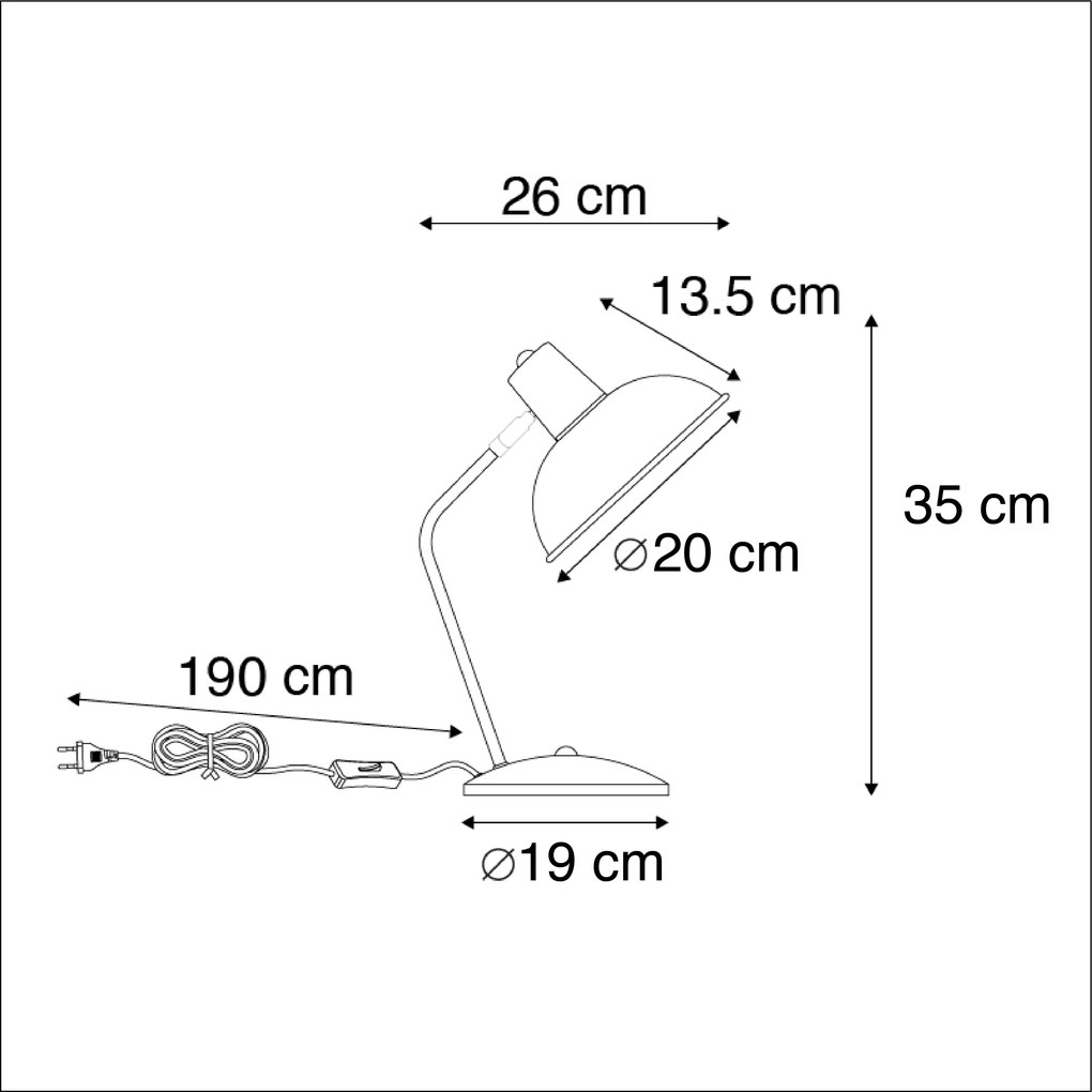 Candeeiro de Mesa Inteligente Verde com Bronze incl. WiFi P45 - Milou