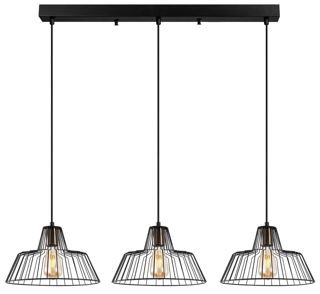 Candeeiro Chandelier Hakcu – Preto Antique – 100 x 30 x 116 cm