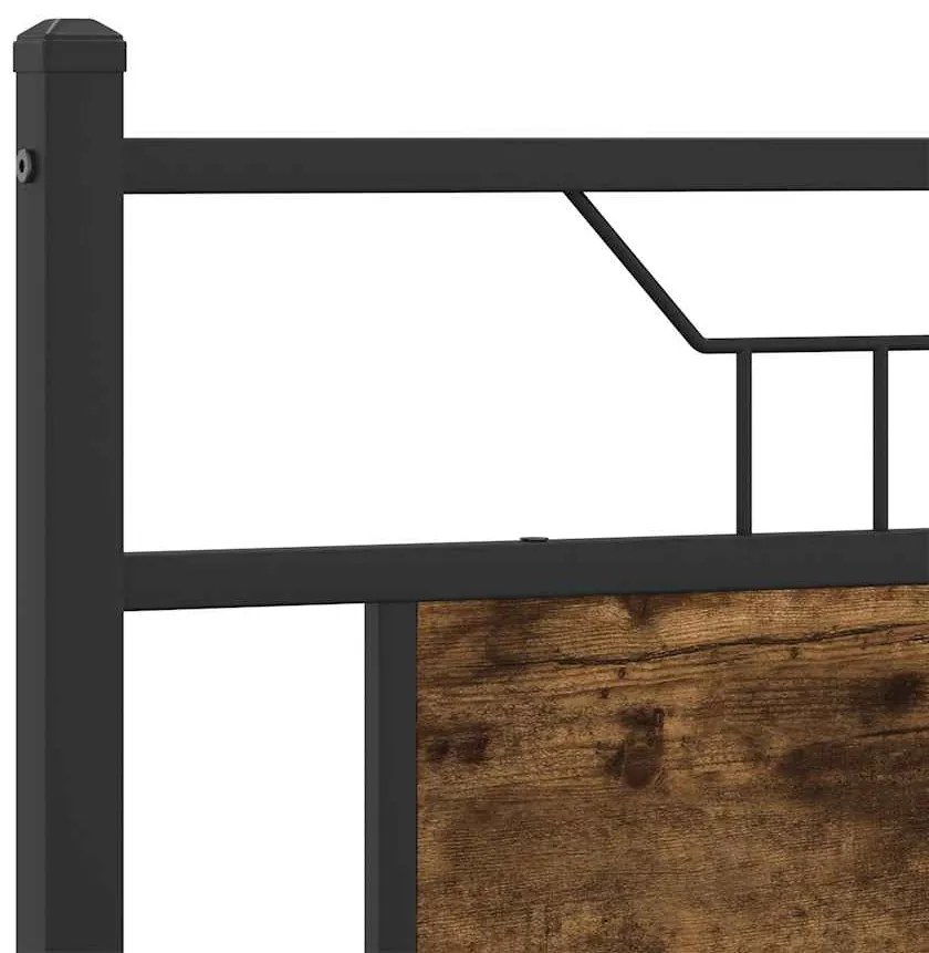 Cabeceira de cama 137 cm derivados madeira/aço carvalho fumado
