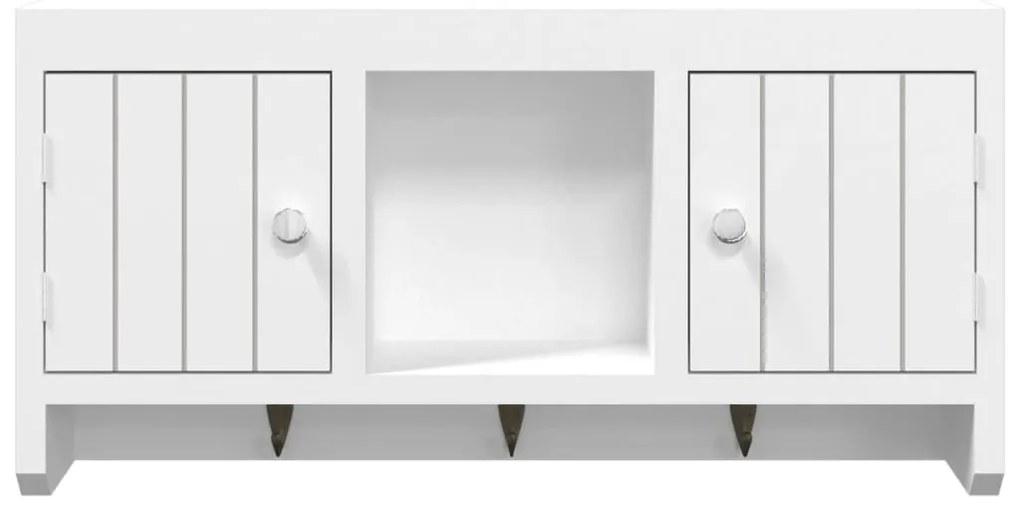 Armário de chaves 40x8,5x20 cm derivados de madeira/aço branco