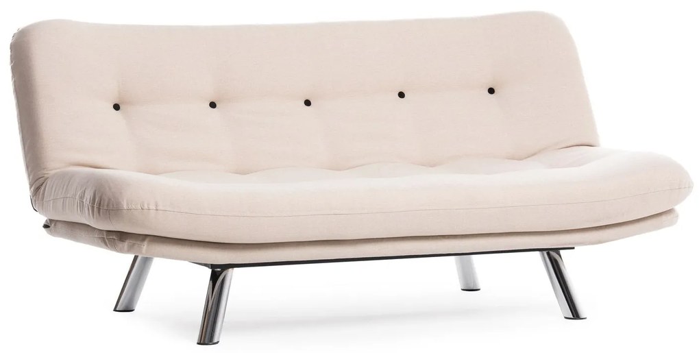 Sofá-Cama de 3 Lugares Misa – Creme – 52x175x40 cm