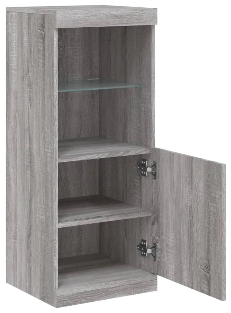 Aparador com luzes LED 41x37x100 cm cinzento sonoma