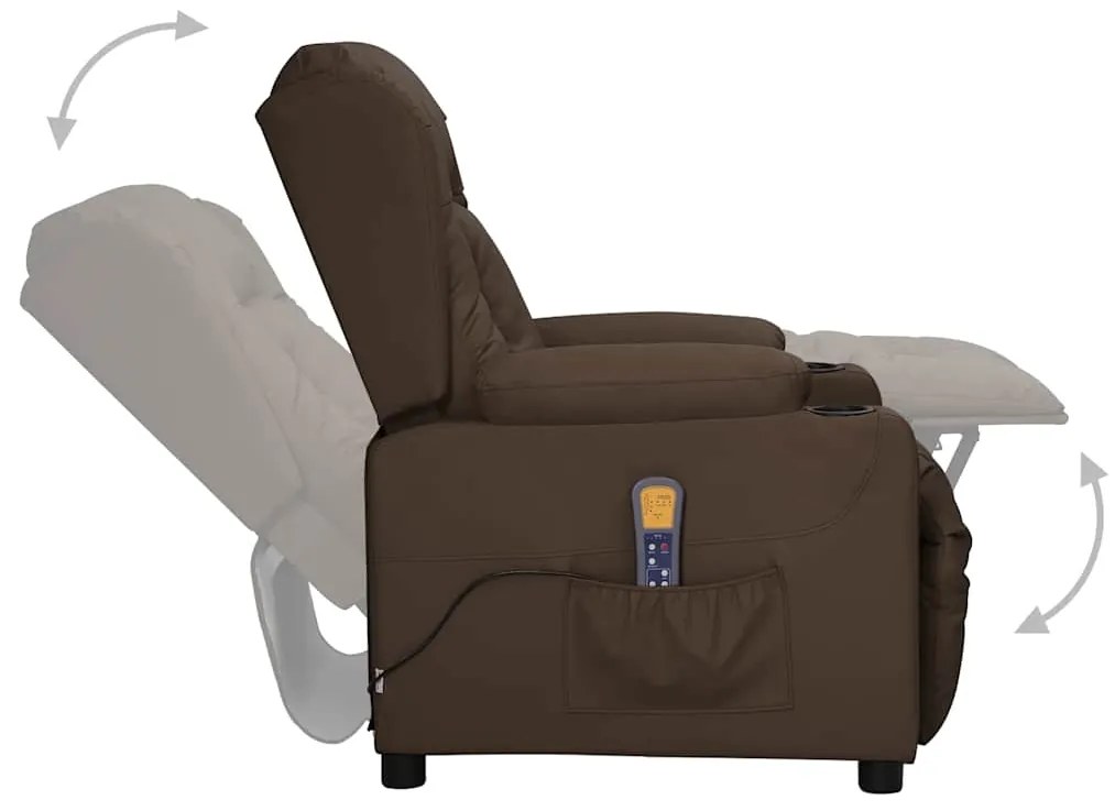 Cadeira de massagens couro artificial castanho