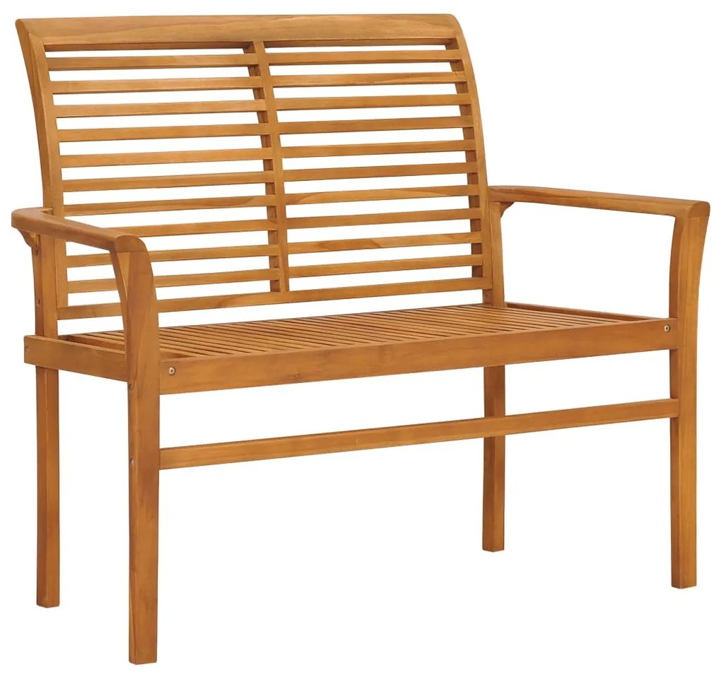 Banco de jardim c/ almofadão cinzento 112 cm teca maciça