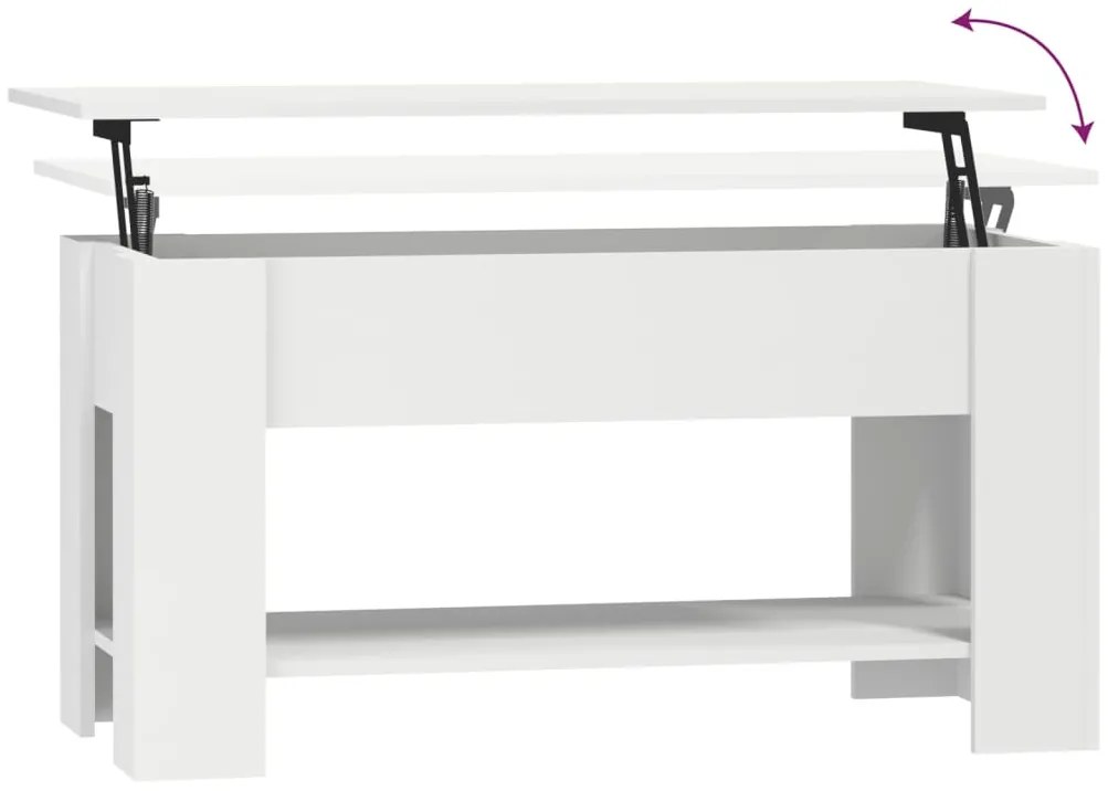 Mesa de centro 101x49x52 cm madeira processada branco