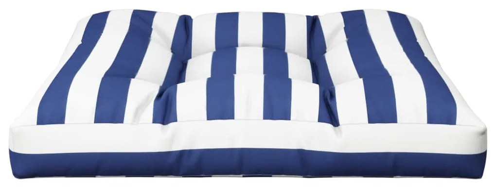 Almofadão para sofá de paletes 80x80x12 cm tecido azul/branco