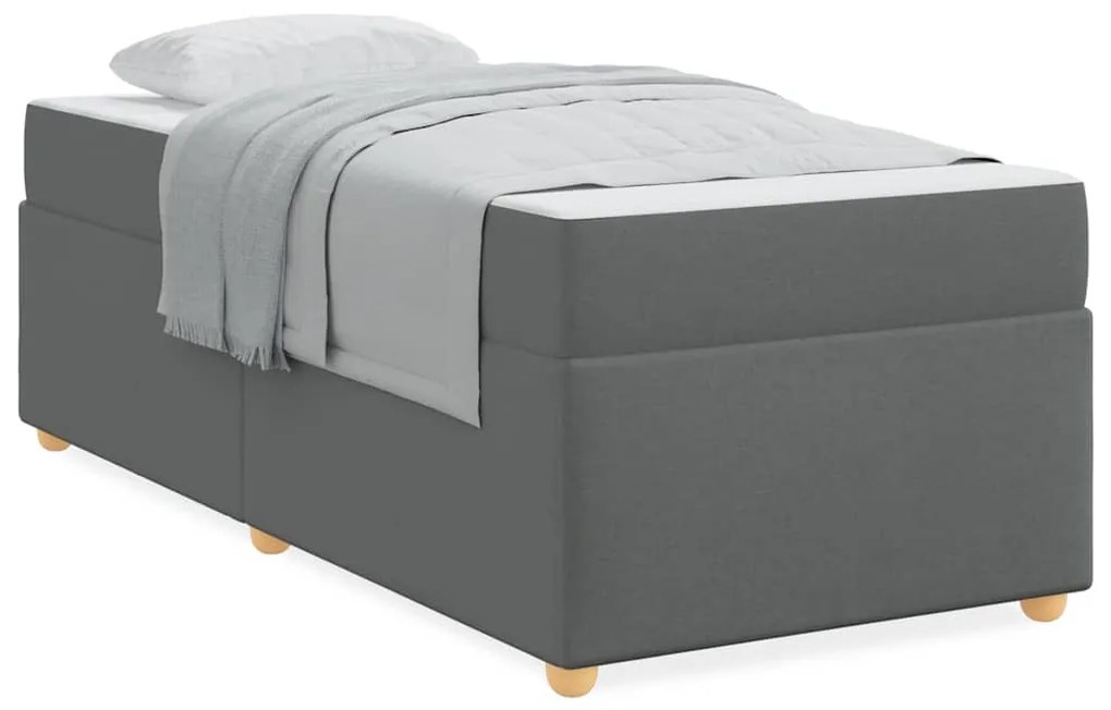 Estrutura de cama com colchão Cinzento escuro 100 x 200 cm
