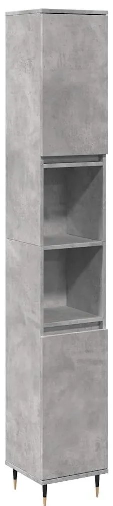 3 pcs conj. móveis casa banho derivados madeira cinza cimento