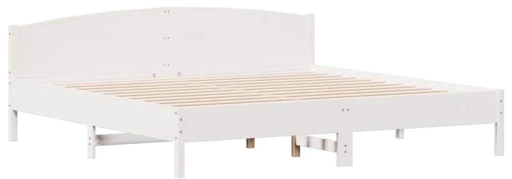 Cama sem colchão 180x200 cm madeira de pinho maciça branco