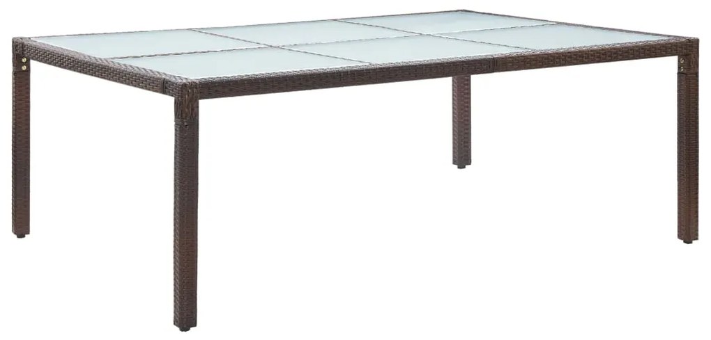46128 vidaXL Mesa de jantar p/ exterior 200x150x74 cm vime PE castanho