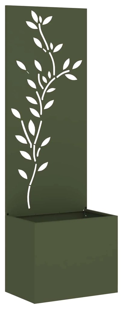 vidaXL Tela de Privacidade para Jardim Floral Verde-oliva 50 x 140 cm