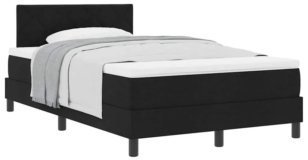 Cama Box com Colchão Preto 120x200 cm Tecido