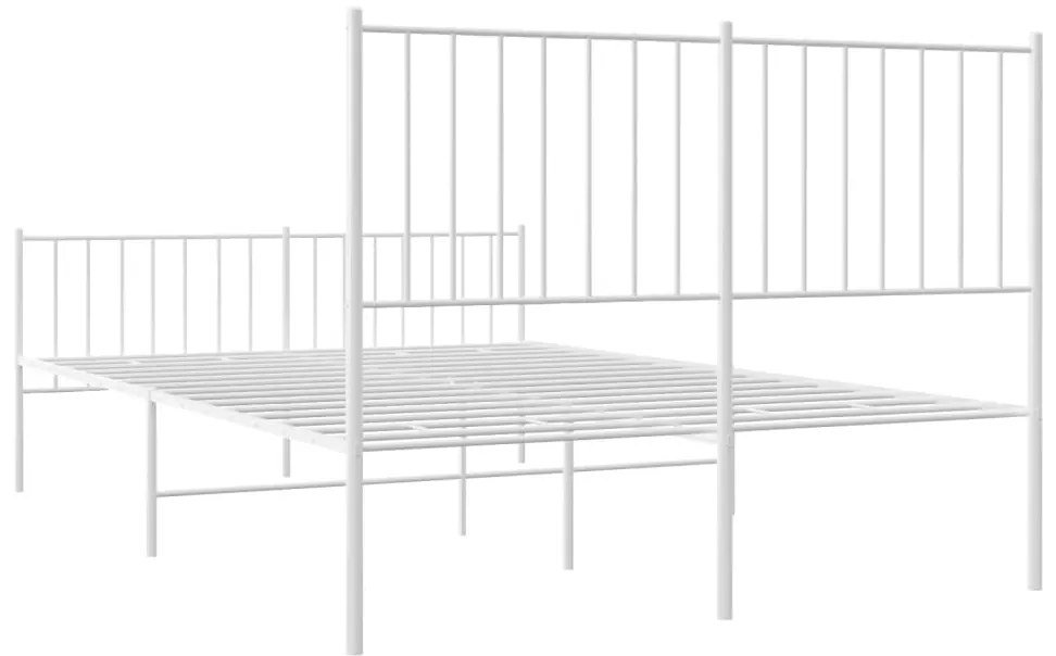 Estrutura de cama com cabeceira e pés 120x190 cm metal branco