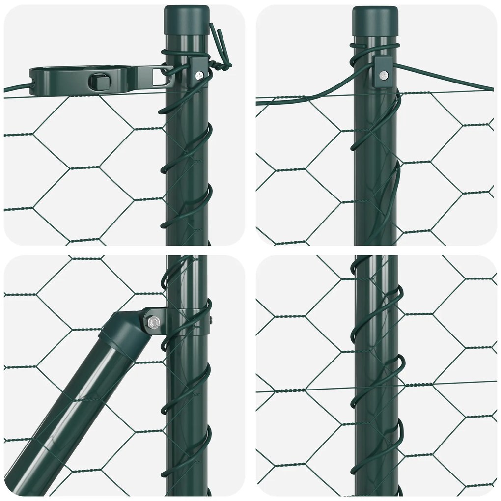 Cerca Hexagonal vidaXL Verde 0.4x50 m Aço