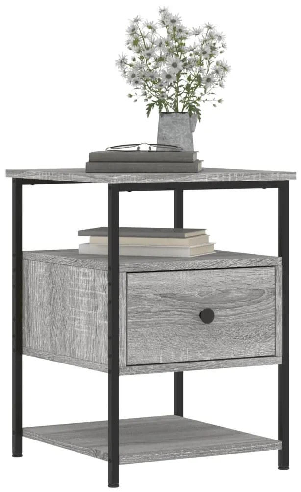 Mesa de cabeceira 40x42x56 cm derivados madeira cinzento sonoma