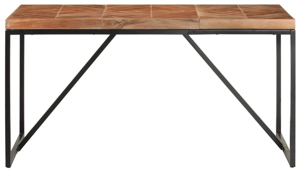 Mesa de jantar 140x70x76 cm madeira acácia maciça e mangueira