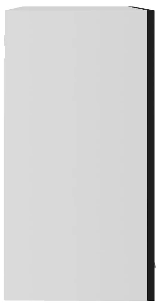 Armário de parede c/ vidro “Lyon” 80x31x60 cm preto