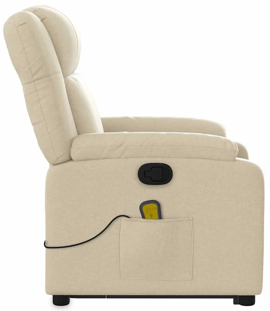 Poltrona elevatória de massagens tecido cor creme