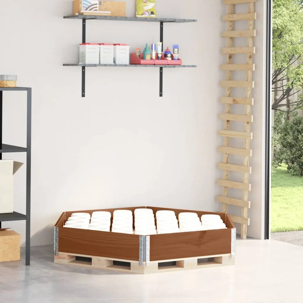 vidaXL Canteiro elevado hexagonal 160x160 cm pinho maciço castanho