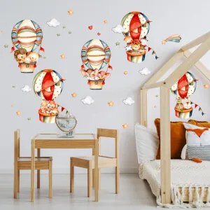 Adesivo de parede infantil - Viagem de balão