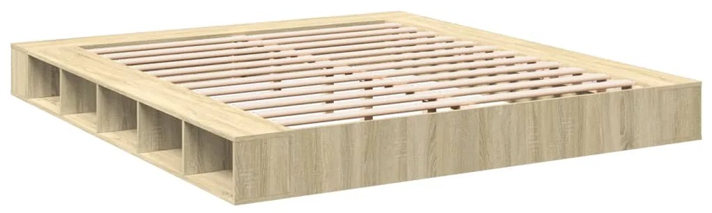 Estrutura de cama 180x200 cm derivados madeira carvalho sonoma