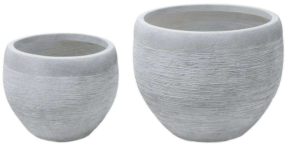 Conjunto de 2 vasos decorativos brancos ZAKROS Beliani