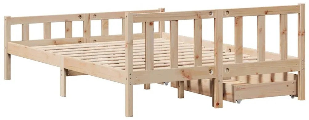 Cama sem colchão 150x200 cm madeira de pinho maciça