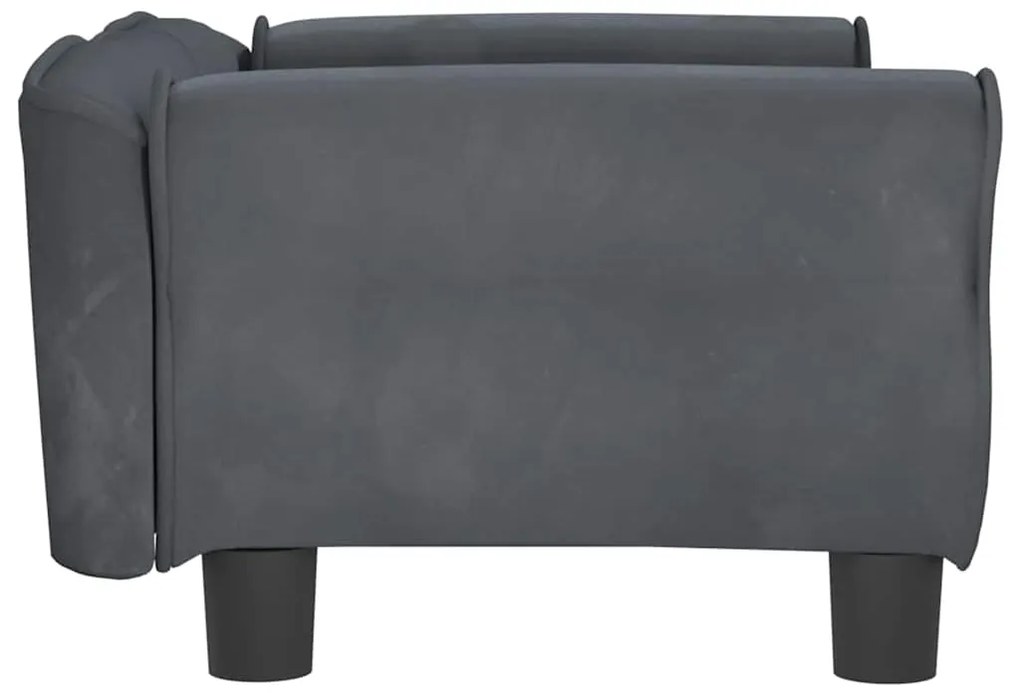 Cama para cães 70x45x30 cm veludo cinzento-escuro