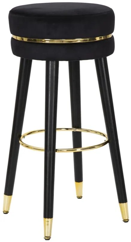 BANCO BAR PARIS PRETO/DOURADO CM Ø 35X74