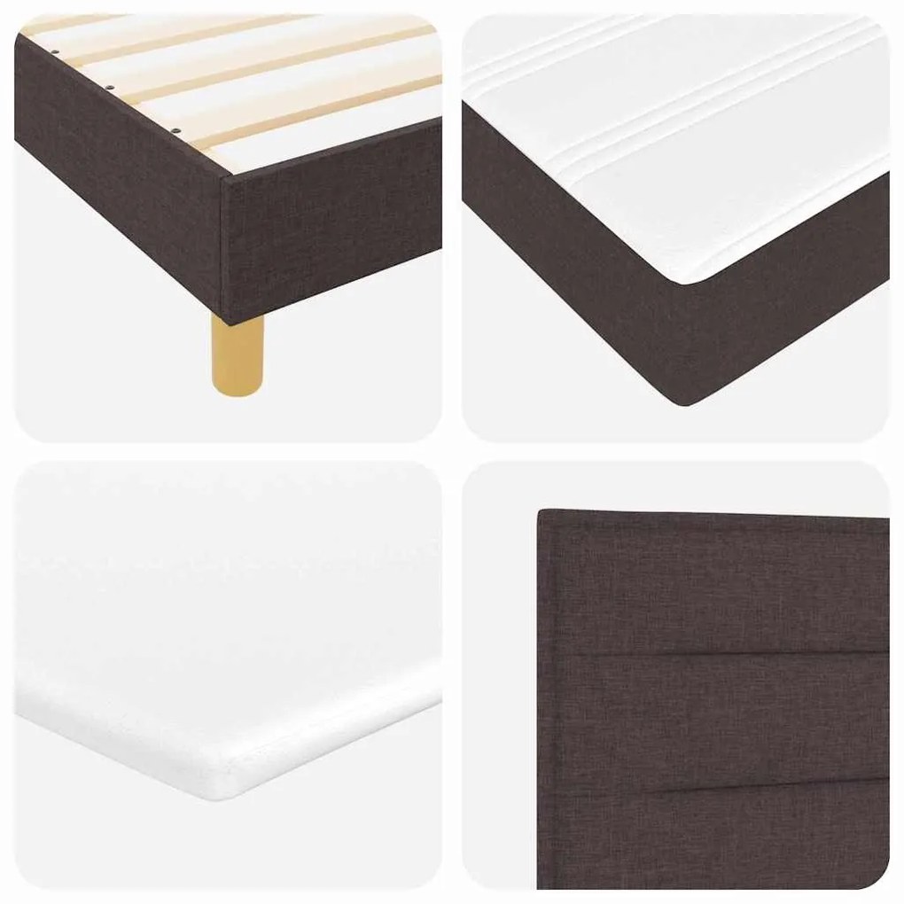 Cama Box com Colchão e LED Castanha 140x190 cm Tecido