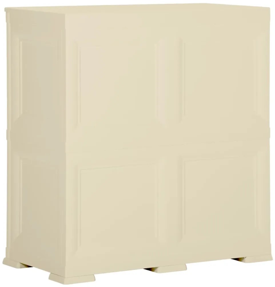 Armário de plástico 79x43x85,5 cm design de madeira branco nata