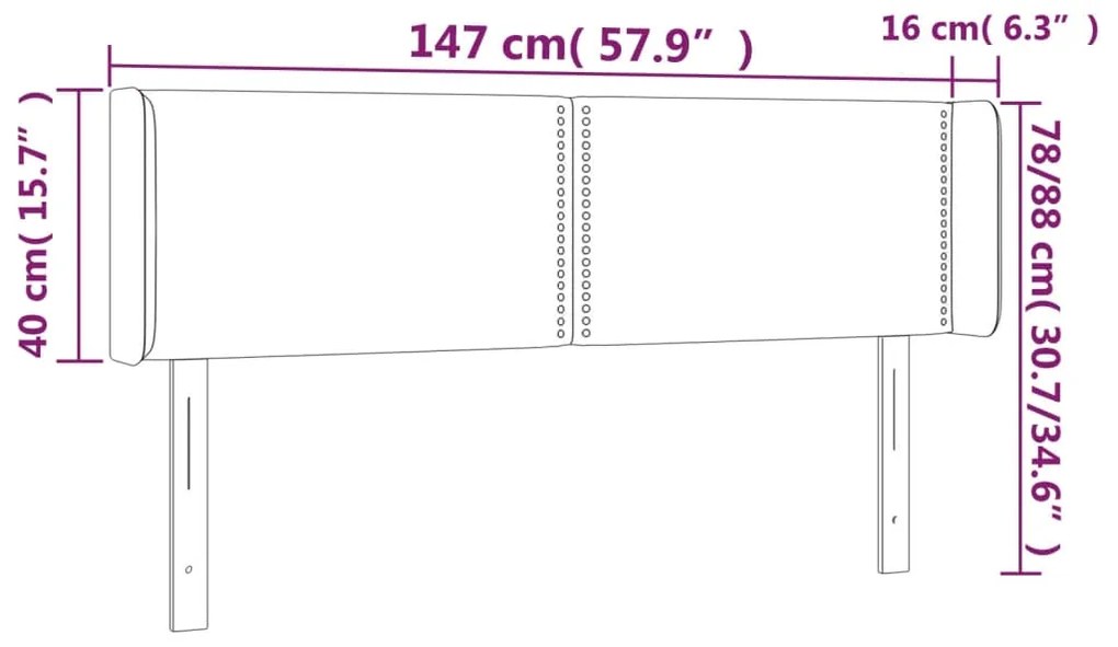 Cabeceira cama abas couro artificial 147x16x78/88 cm cappuccino