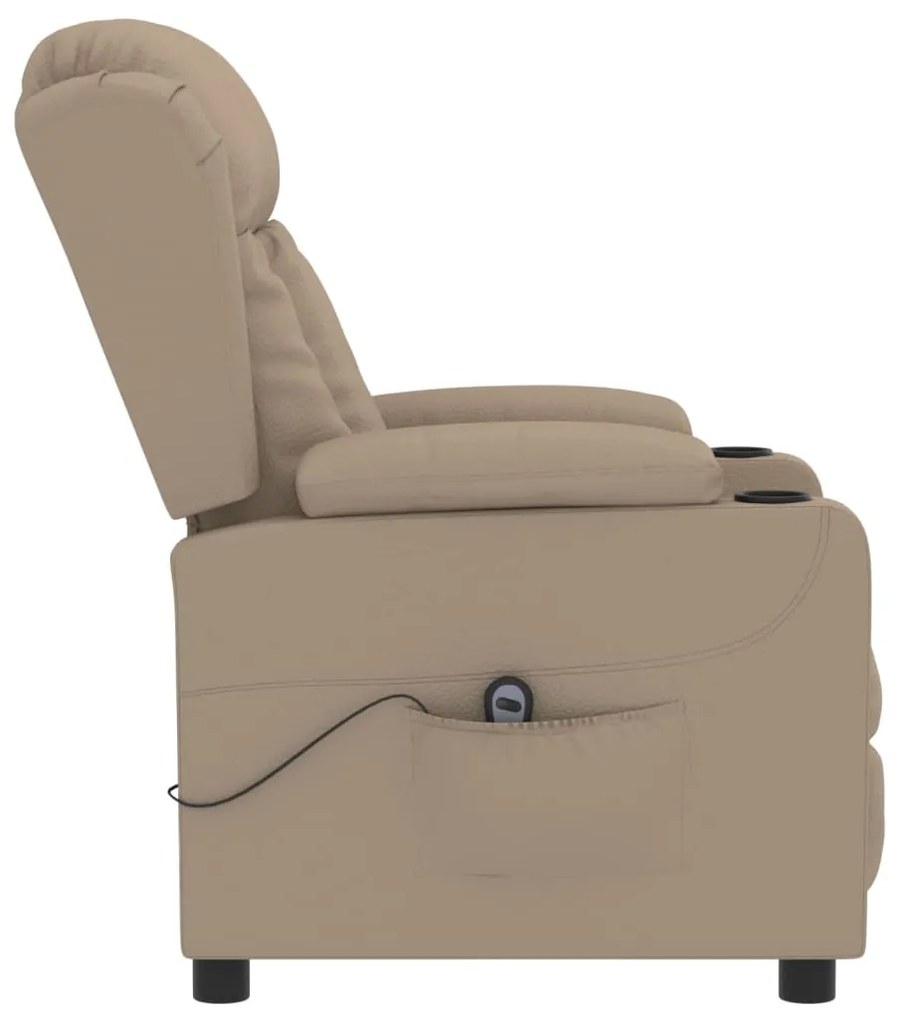 Poltrona reclinável elétrica couro artificial cor cappuccino