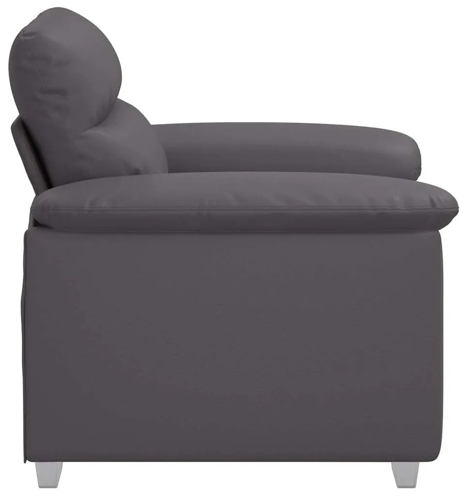 Poltrona 60 cm couro artificial cinzento