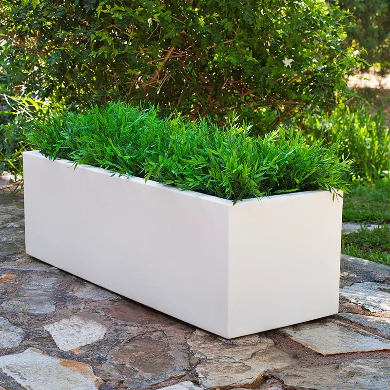 Vaso de flores colorido Polietileno CASA, JARDIM, RESTAURANTE, BAR Retangular JARA (100x40x36 cm) - Castanho