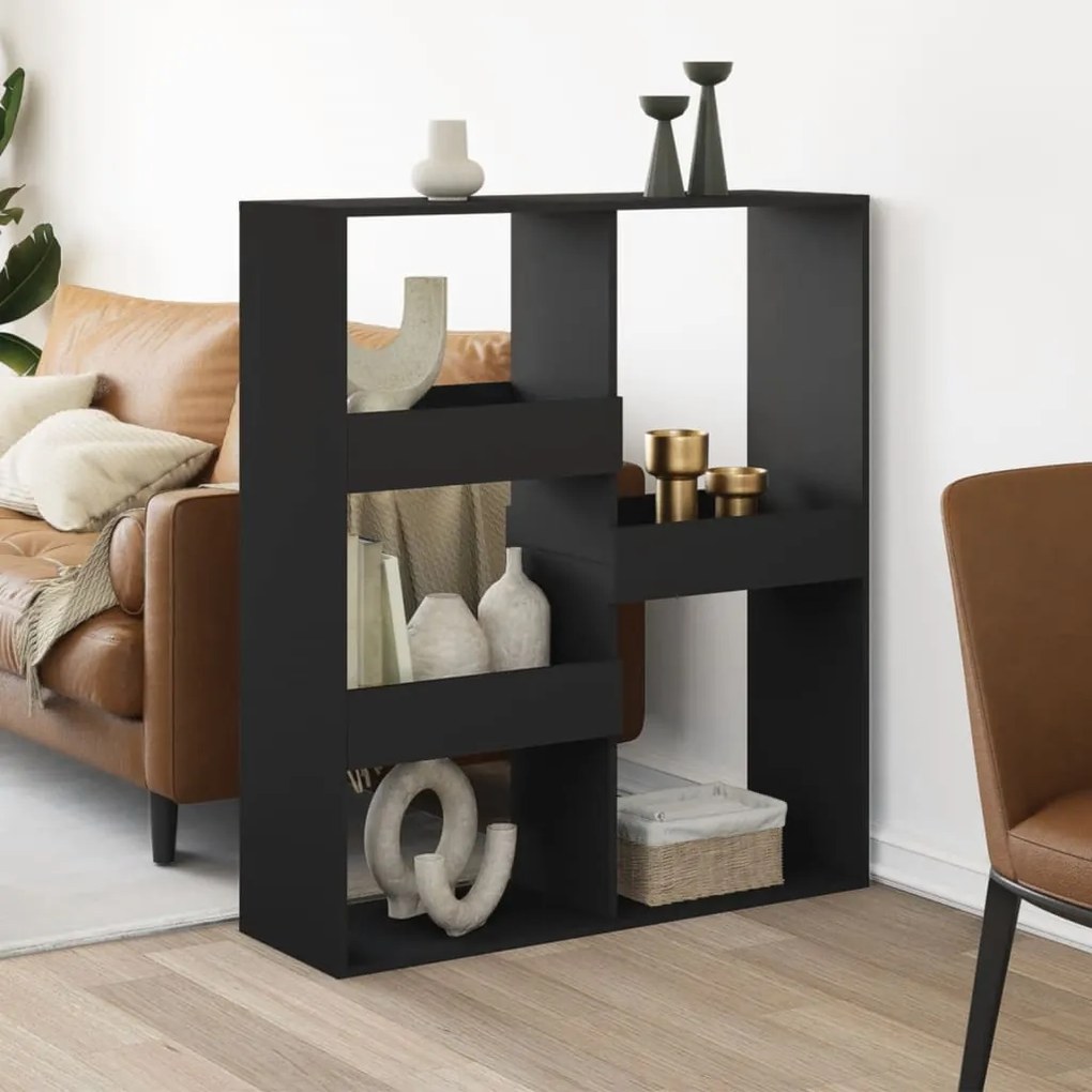 vidaXL Divisória 100x33x115 cm derivados de madeira preto