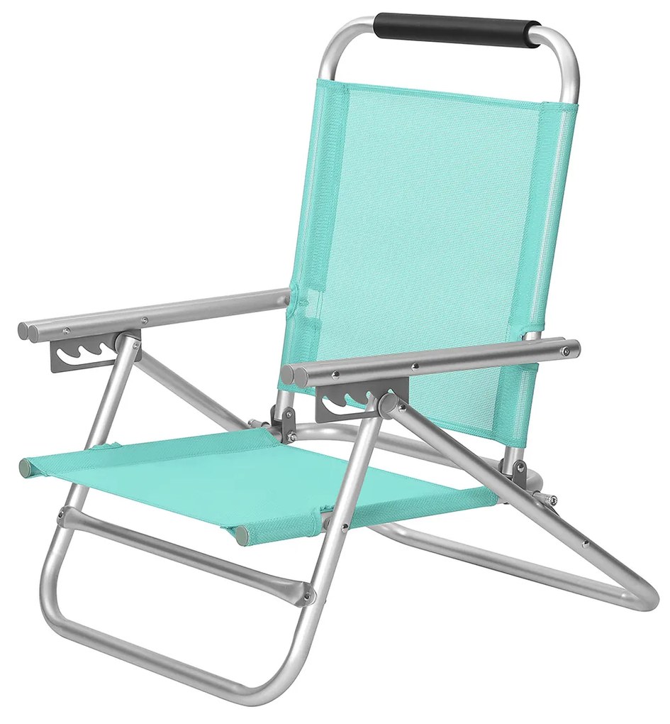 Cadeira de praia portátil com encosto reclinável em 4 posições | SONGMICS | 57 x 59 x 71 cm | verde | GCB065C01.