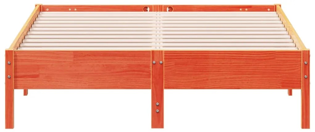 Cama sem colchão 140x190 cm pinho maciço castanho-mel