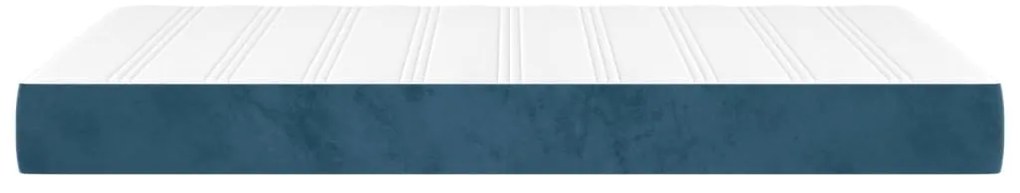 Colchão de molas ensacadas 120x200x20 cm veludo azul-escuro
