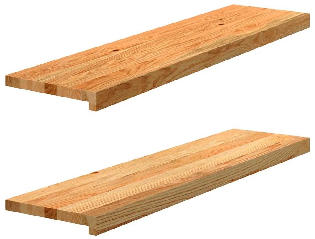 Soleiras da janela 2 pcs 100x30x2 cm carvalho castanho-claro