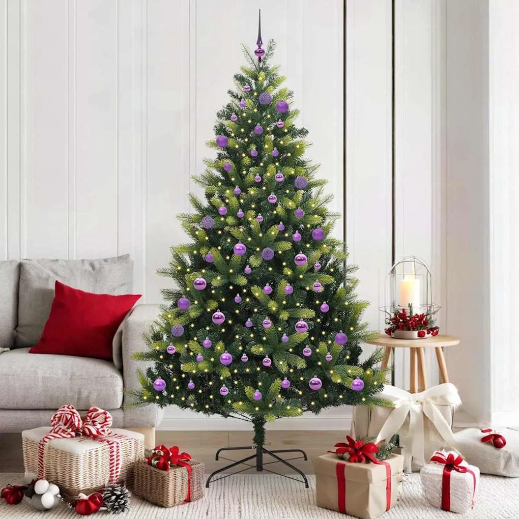 vidaXL Árvore de Natal Artificial Articulada 300 LEDs Verde 180 cm