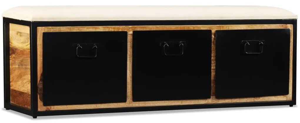 Banco armazenamento com 3 gavetas mangueira maciça 120x30x40cm