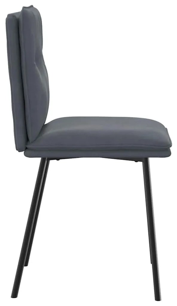 Cadeiras de jantar 6 pcs veludo cinzento-escuro