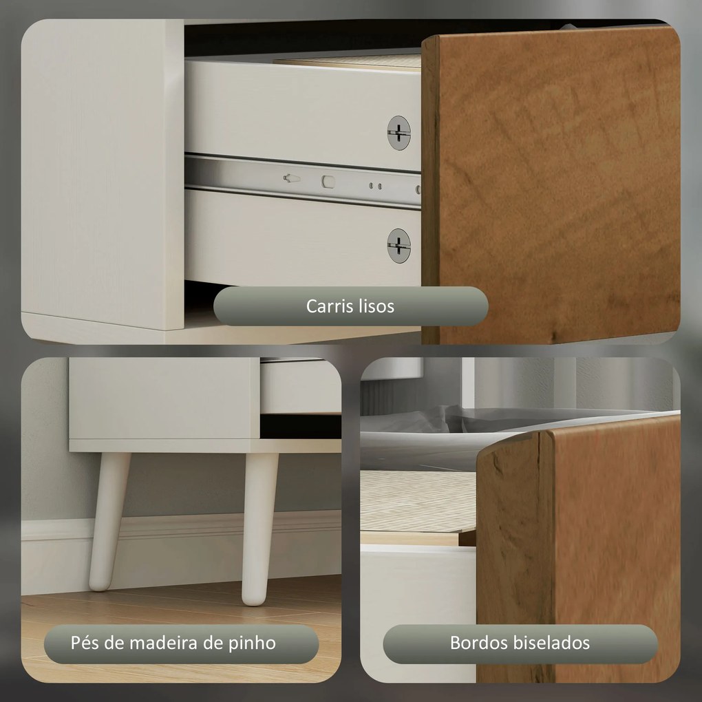 Estante para Livros de 6 Níveis com 2 Gavetas e 4 Prateleiras Abertas para Sala de Estar Escritório  60x30x179 cm Branco