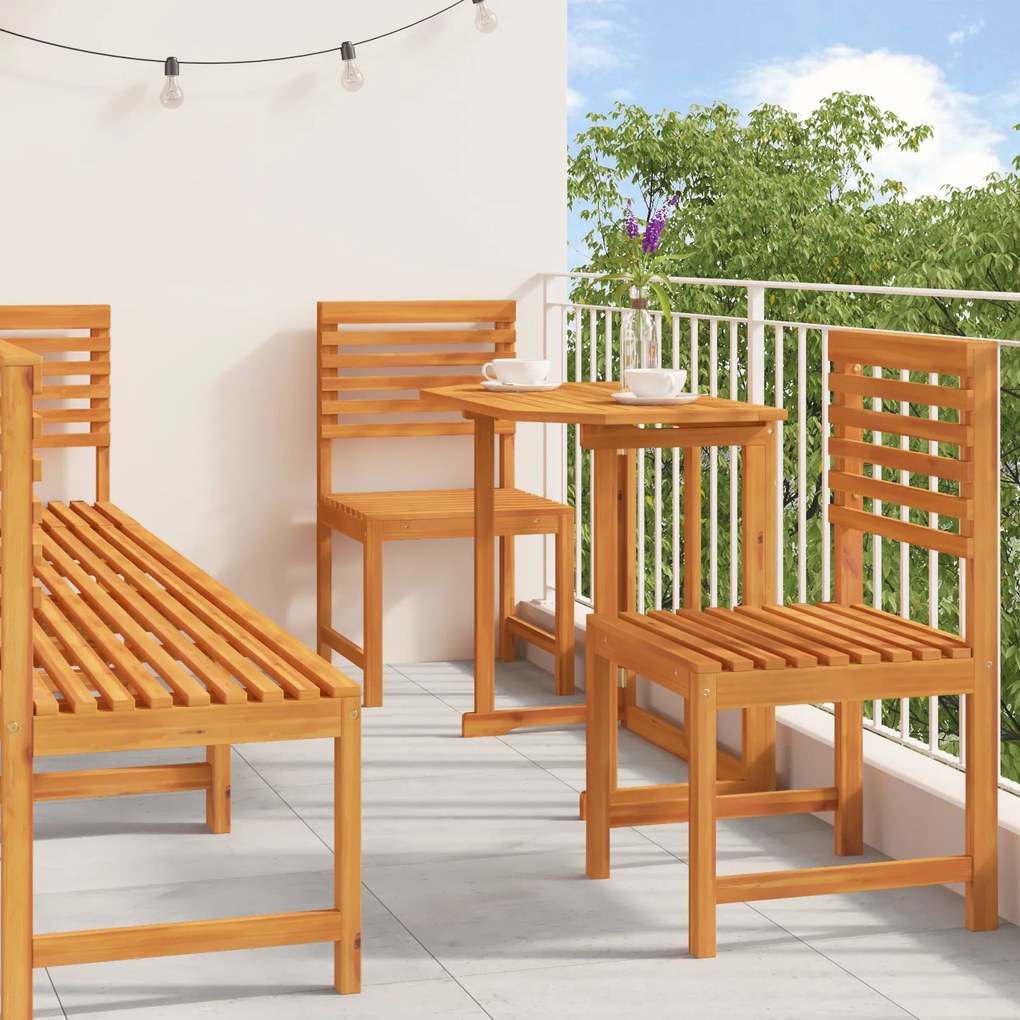 Conjunto de Jantar de Jardim vidaXL com 6 Peças em Madeira Sólida de Acácia